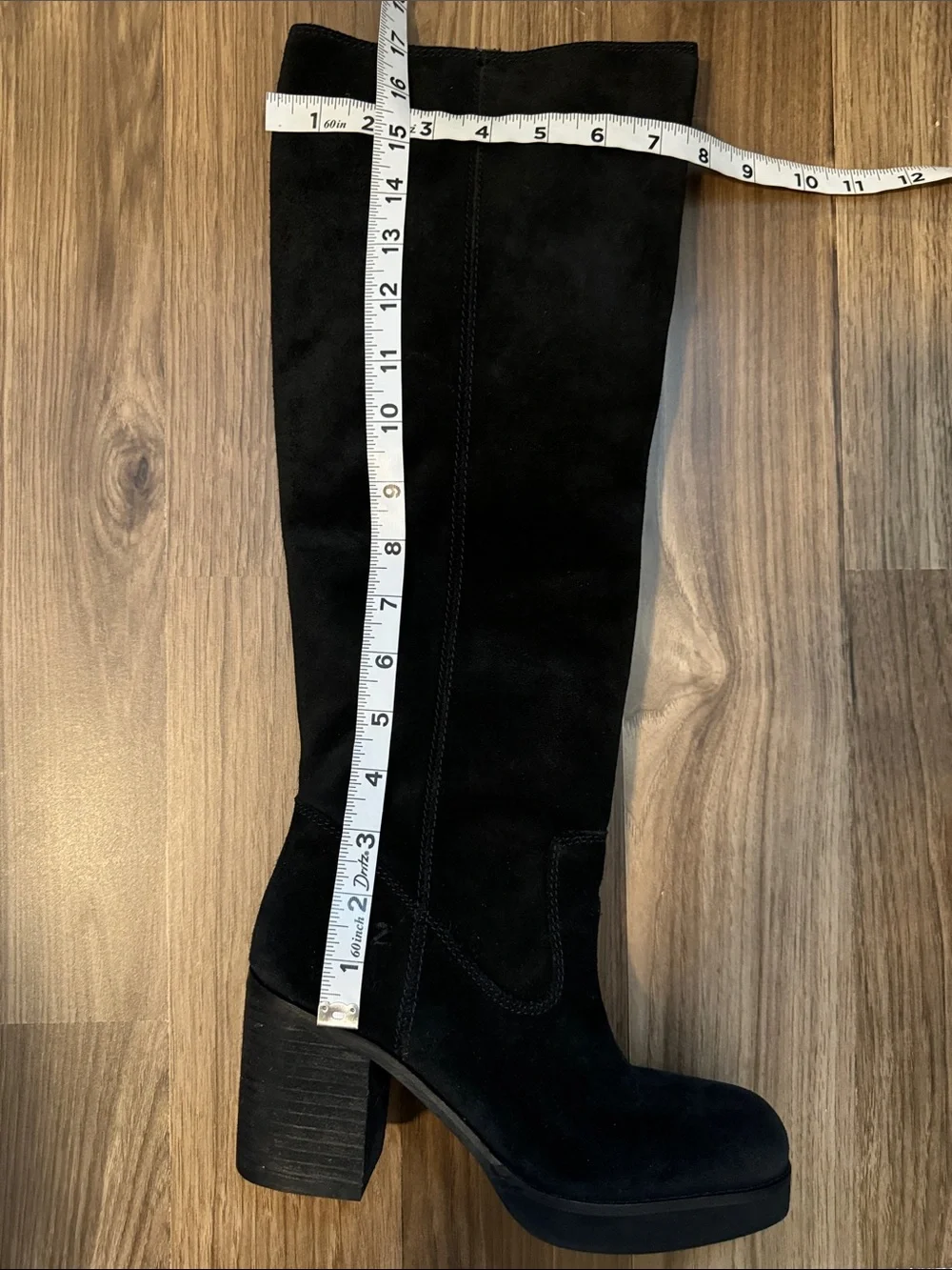 Zodiac Suede Black Over The Knee Vintage Tall Pull On Boots 6